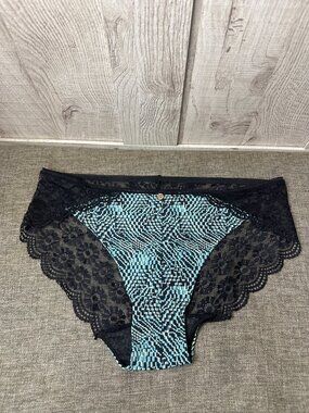 CXL By Christian Lacroix Womens XL Lace Black Blue Bikini Underwear Panty Sexy